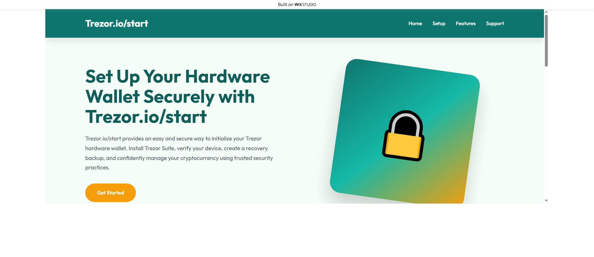 Forensic screenshot of io-startd-trexor.wixstudio.com showing the phishing page layout