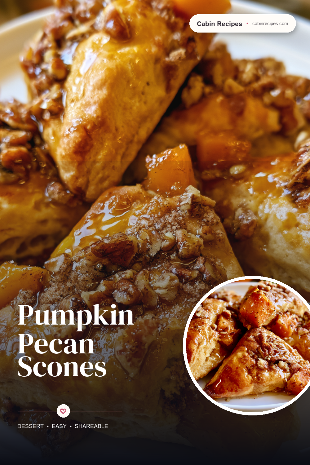 Pinterest graphic for Pumpkin Pecan Scones