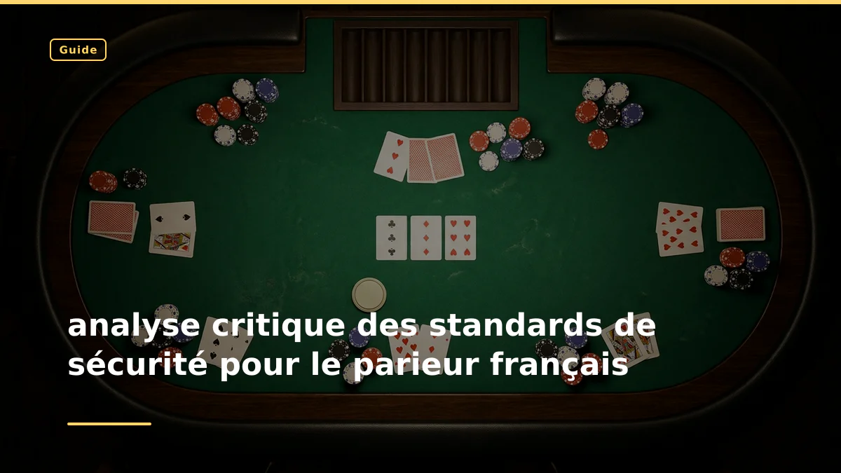 analyse critique des standards de sécurité pour le parieur français
