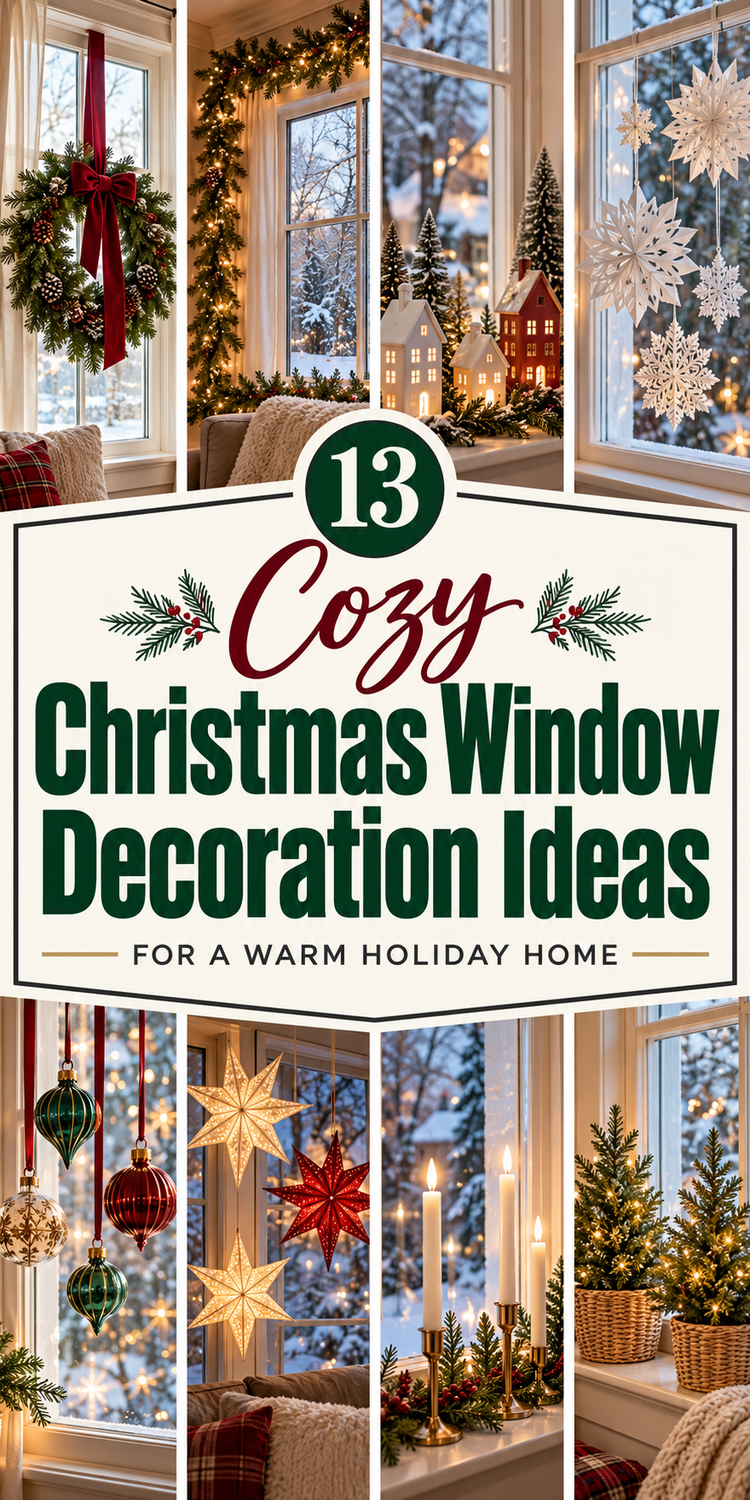 13 Cozy Christmas Window Decoration Ideas for a Warm Holiday Home