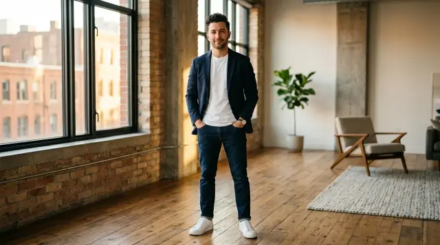 stretch jeans men — concept visual