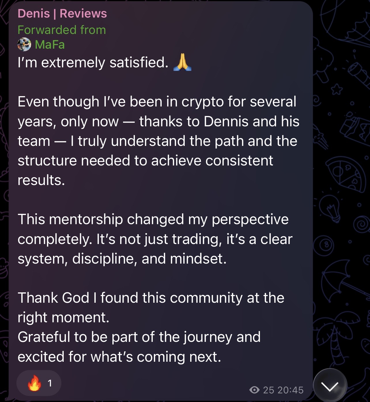 Member payout screenshot