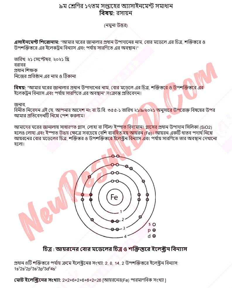 Class 9 Chemistry 17th Week Assignment Answer
