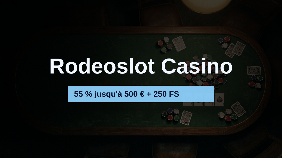 Rodeoslot Casino — bonus de bienvenue 55 % jusqu'à 500 € + 250 FS, paiements: Visa, Mastercard, Skrill, Neteller, Paysafecard