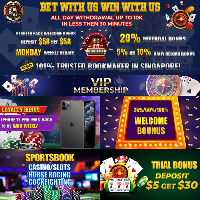 Lioncitybet Com Bet Small Win Big Bet 5 5 Star Review Friendly And Trusted Customer Is King Deposit 58 Get 58 Welcome Bonus 500 At Your Service