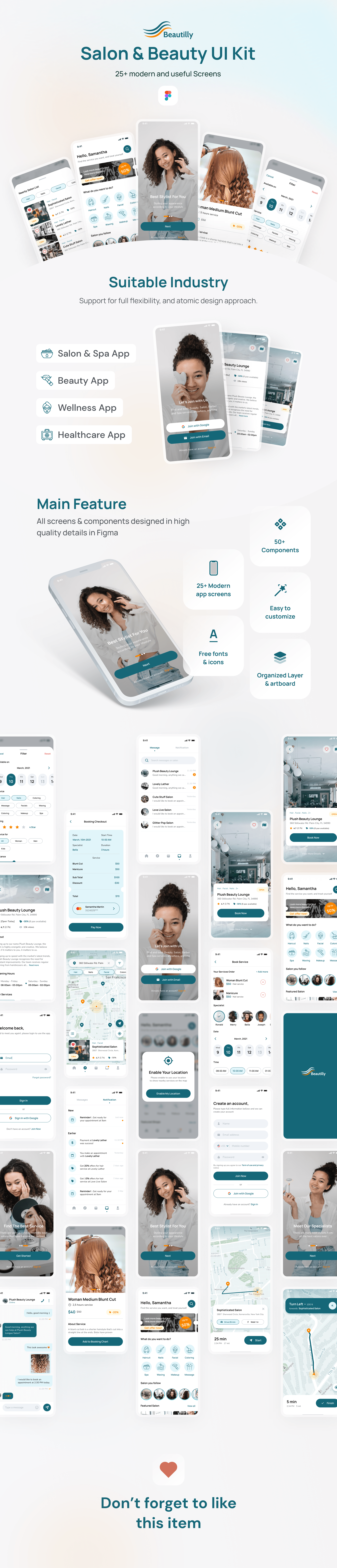 Beautilly - Beauty Spa App UI Kit