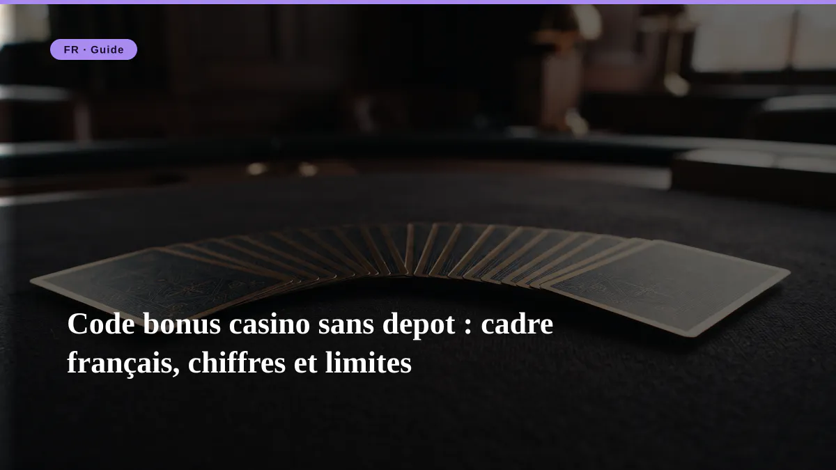 Code bonus casino sans depot : cadre français, chiffres et limites