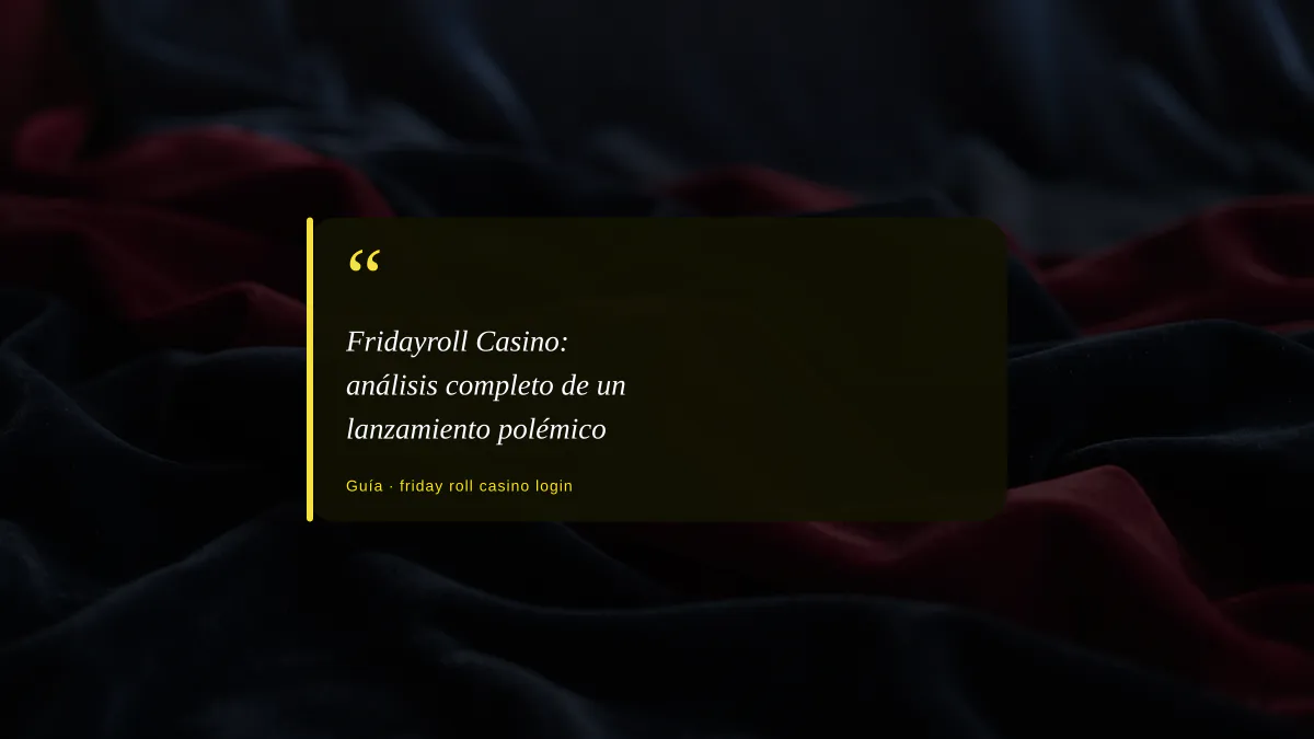 Fridayroll Casino: análisis completo de un lanzamiento polémico