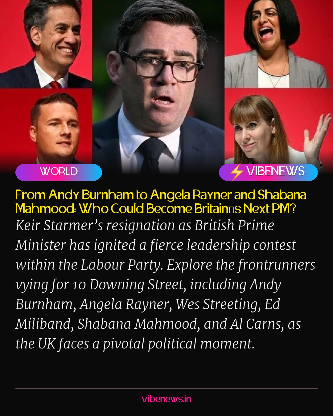 From Andy Burnham to Angela Rayner and Shabana Mahmood: Who Could Become Britain’s Next PM?
