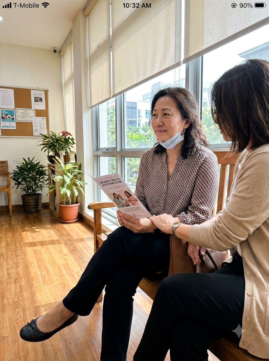 Woman receiving healthcare support