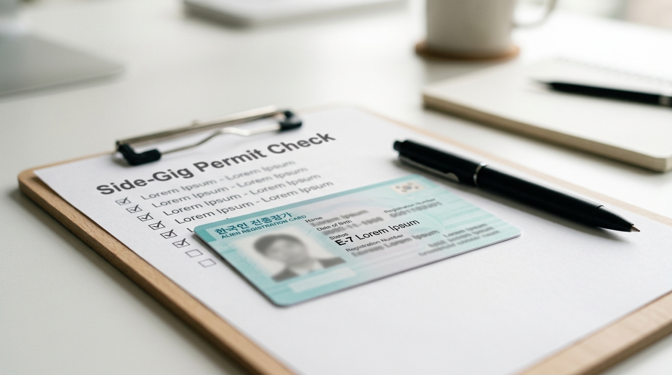 Checklist for E-7 visa side work permission in Korea