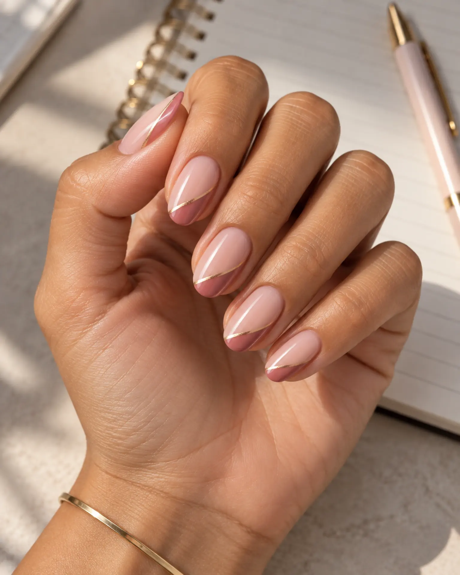 Birthday Side-French Sweep manicure inspiration for birthday nail ideas