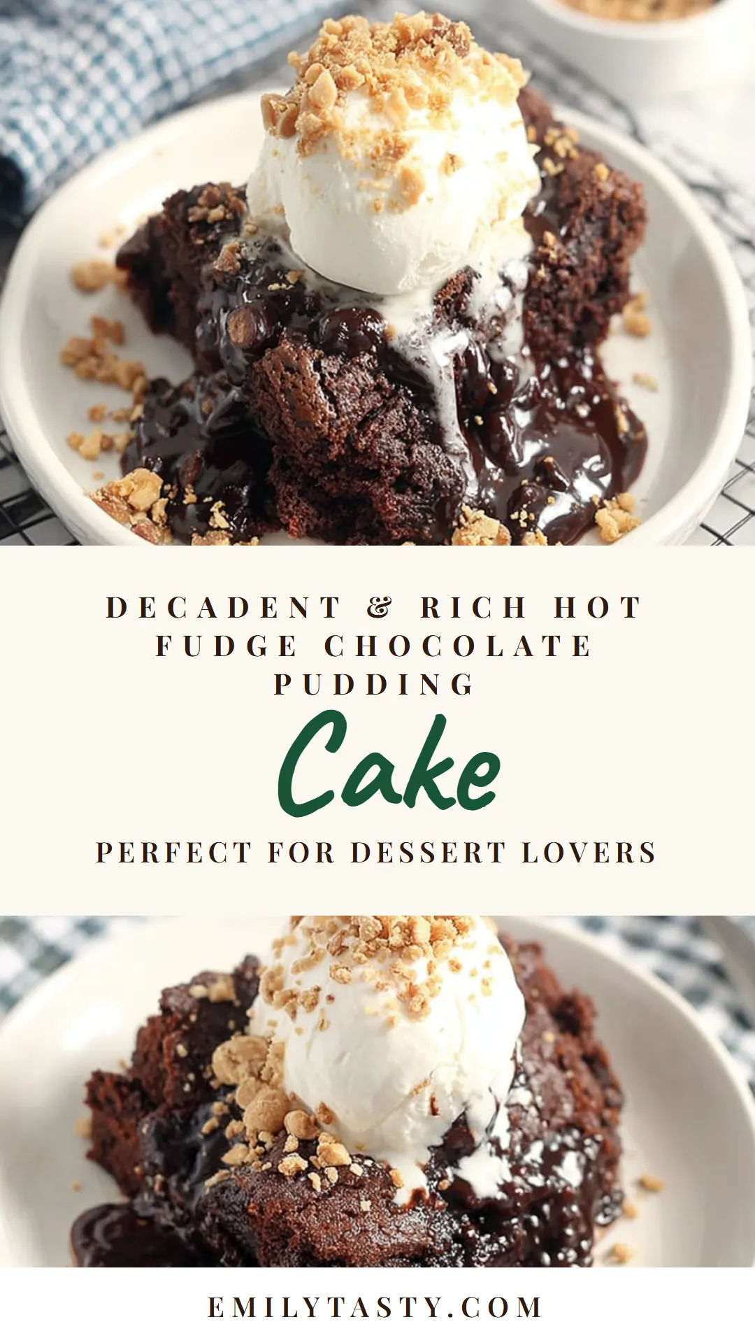 Indulge in this decadent hot fudge chocolate pudding cake that is sure to satisfy your sweet cravings. This easy homemade dessert features a rich chocolate flavor with a gooey fudge center, making it the best treat for any chocolate lover. Perfect for a cozy night in or entertaining guests, this easy recipe is both impressive and delicious. Don't wait to delight your taste buds; click for the full recipe!