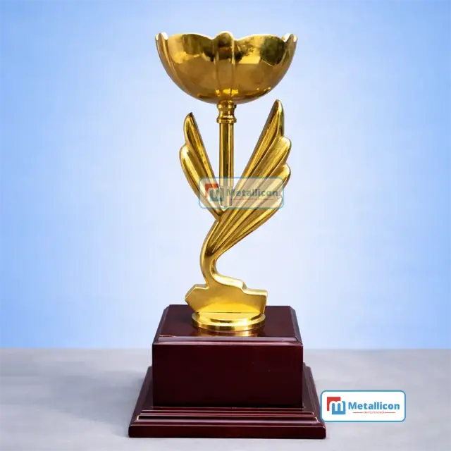 BD Brass Metal Trophy Flower Design