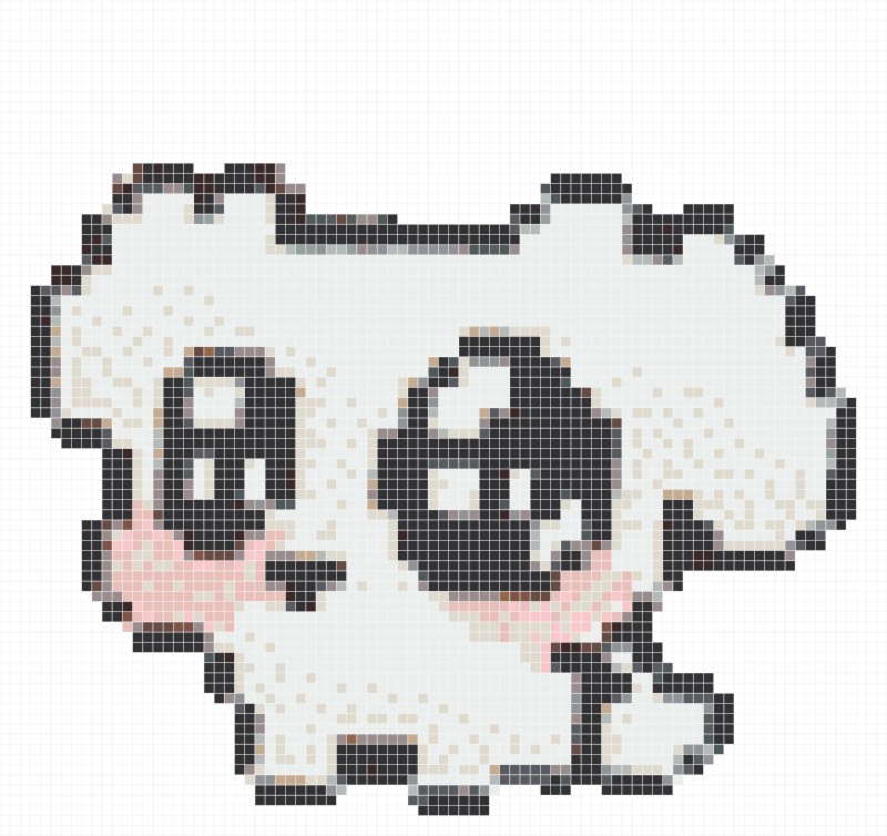 Cute White Puppy Perler Pattern