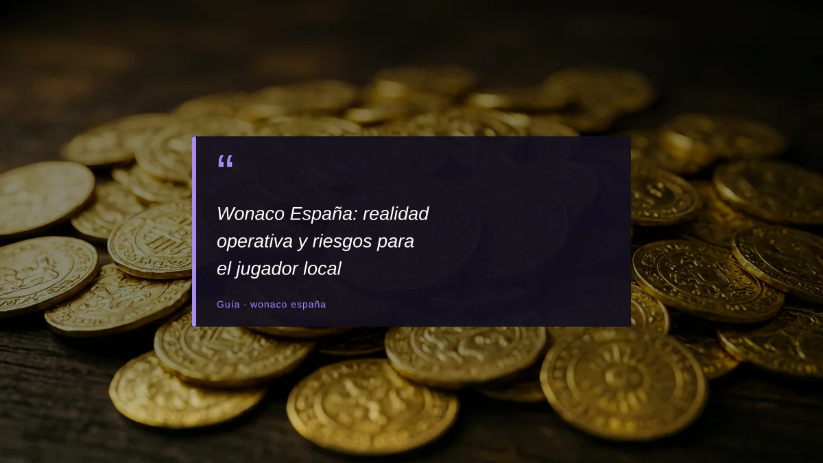 Wonaco España: realidad operativa y riesgos para el jugador local