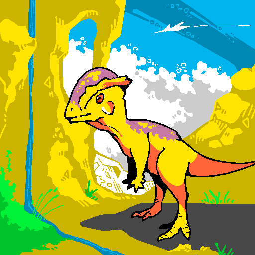 Drawing of dinosaurs.