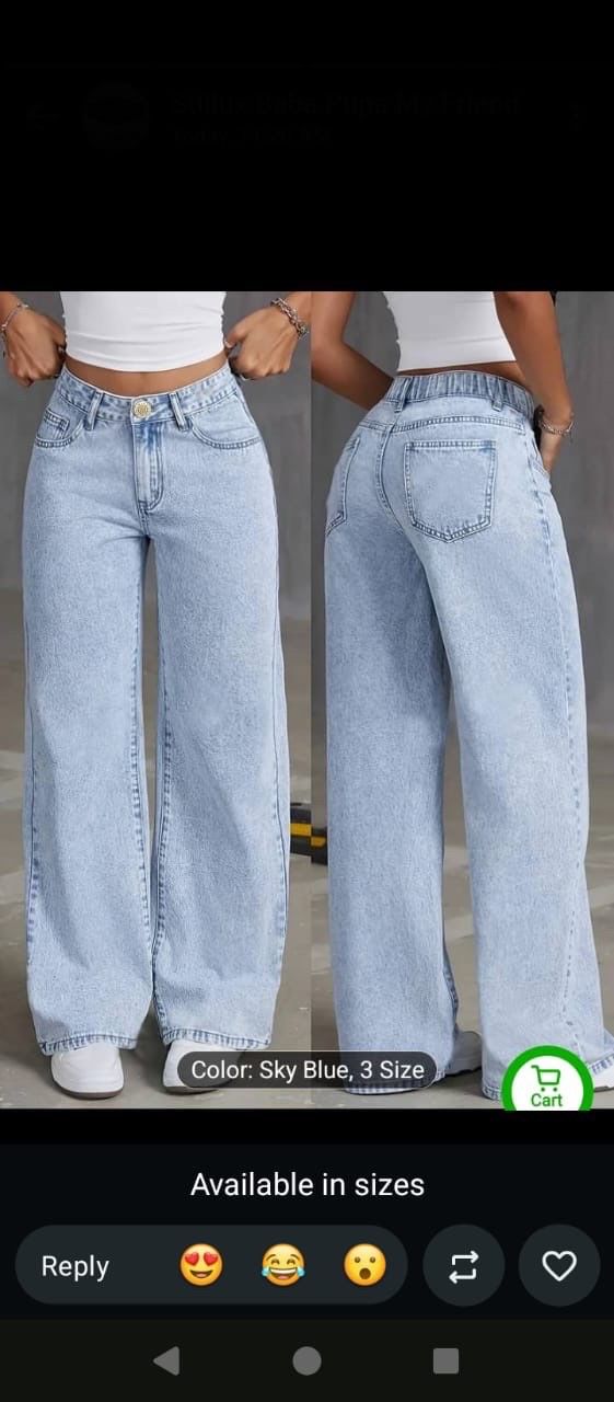 Skyblue plain jeans