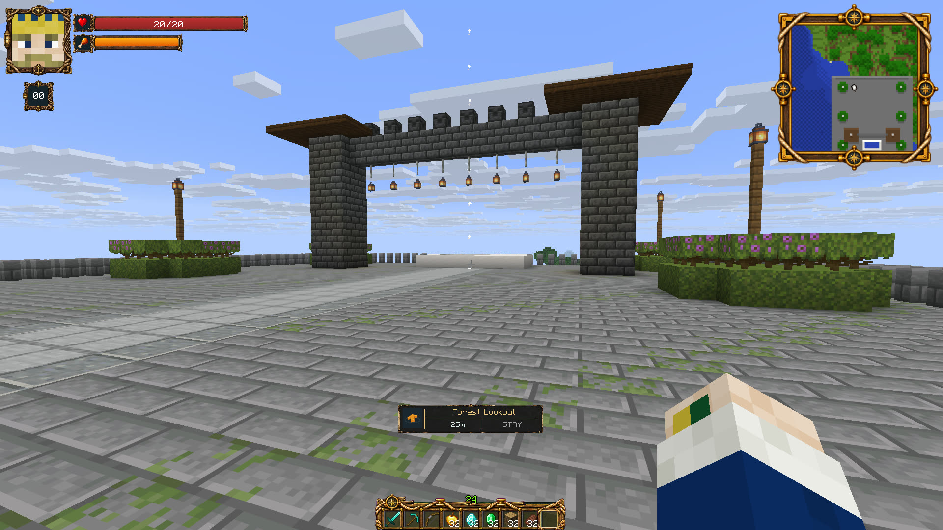 Corsair player HUD, minimap and hotbar