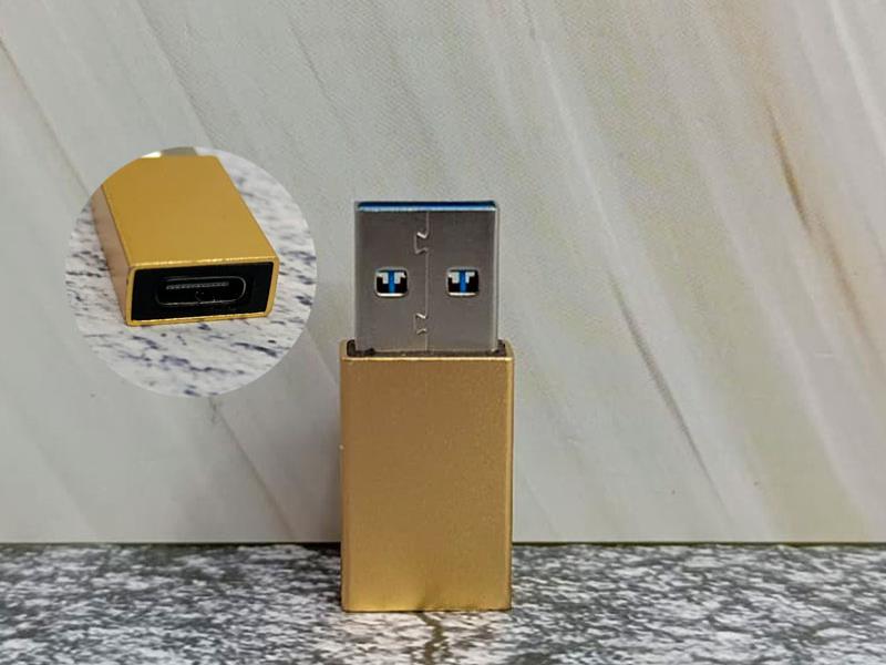 ADAPTADOR OTG MACHO USB 3.0 A TIPO C DORADO 12867D