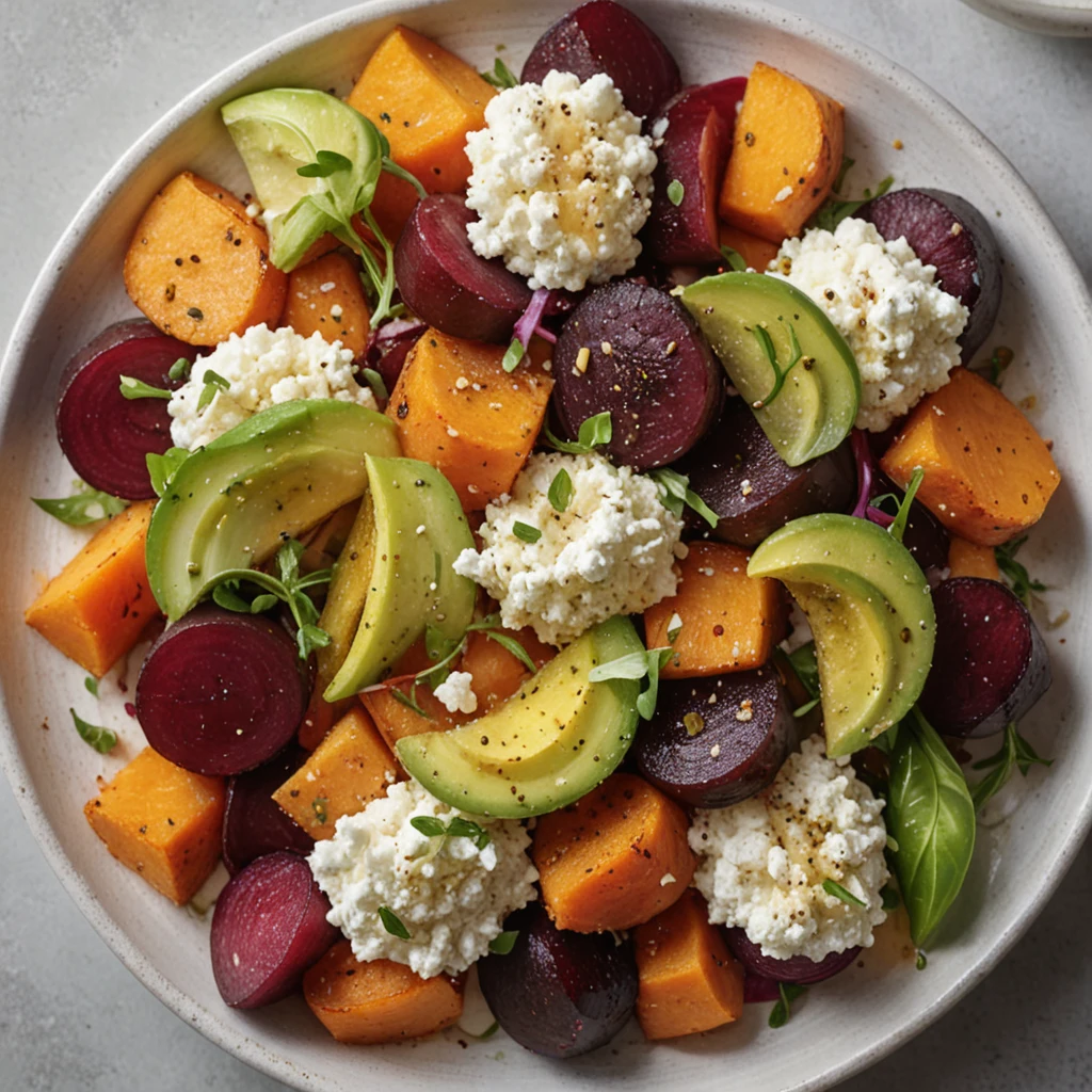 Roasted Beet, Sweet Potato & Avocado Salad: A Flavorful Combination!