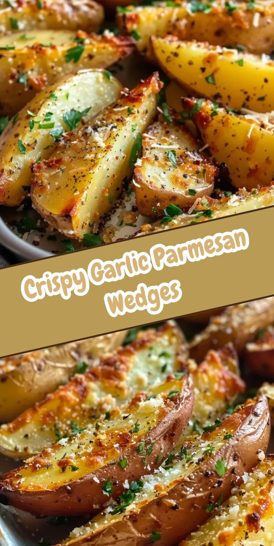 Crispy Baked Garlic Parmesan Potato Wedges Recipe