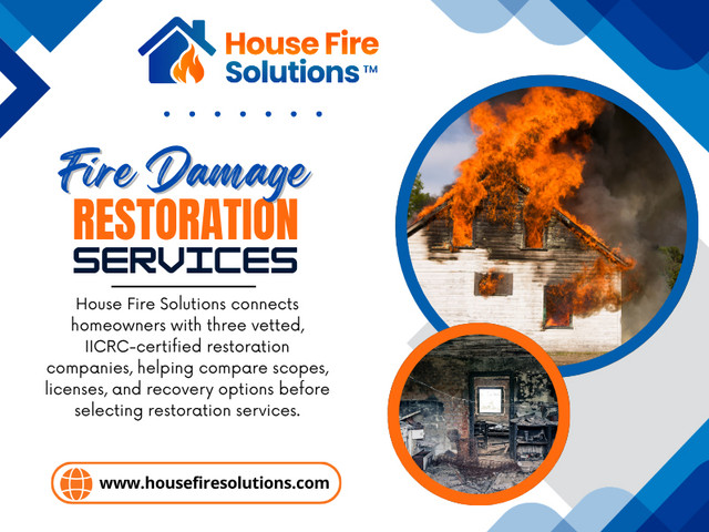 The right restoration decision is not always the fastest one. Taking a little time to understand the company, the contract, and the proposed work can give homeowners a much clearer picture of what they are agreeing to and what the recovery of their property may actually involve.

Official Website: https://www.housefiresolutions.com/resources/fire-restoration-service

House Fire Solutions
Phone: (866) 934-1703

Read Our Blogs:

https://housefiresolutions.wixsite.com/fireinsuranceclaims
https://housefiresolutions.jimdofree.com/
https://housefiresolutions.weebly.com/

More Links:

https://band.us/@housefiresolutions
https://www.designspiration.com/housefiresolutions/
https://myanimelist.net/profile/housefireus