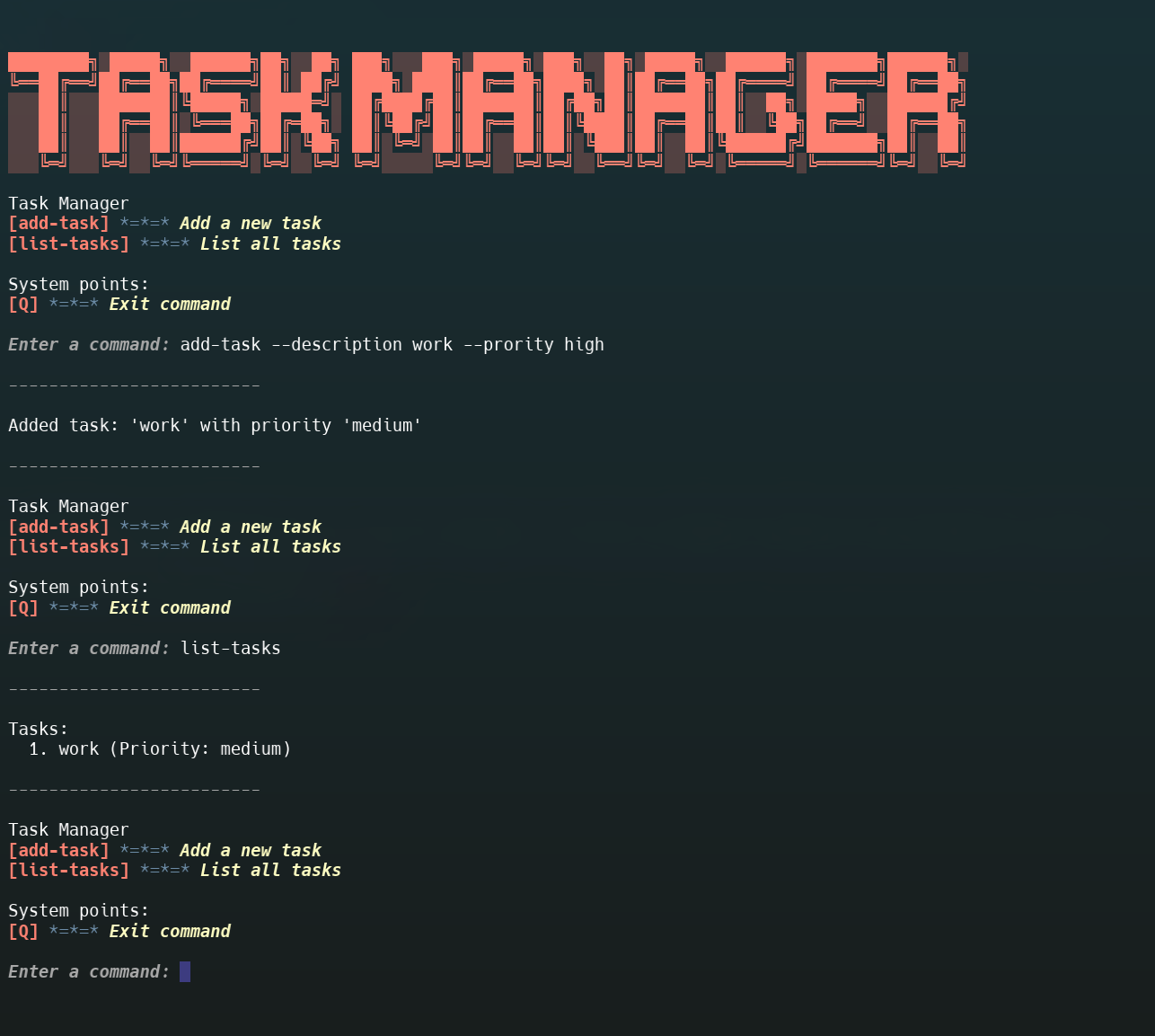 Task Manager Example