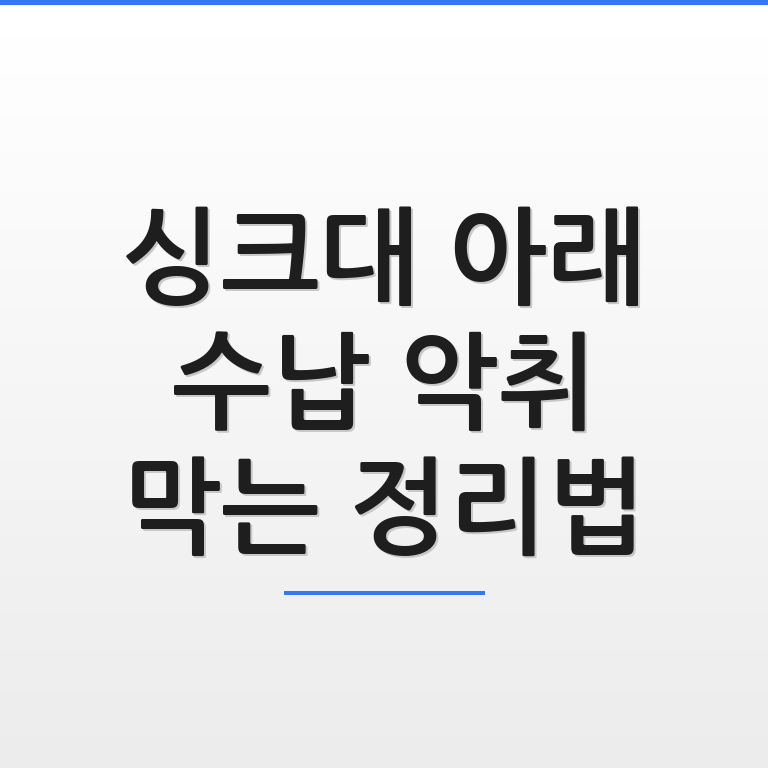 싱크대 아래 수납장, 악취를