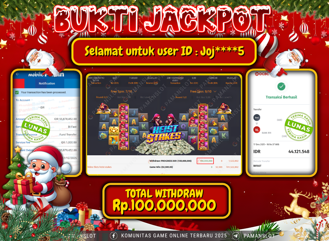 PAMANSLOT JACKPOT Game PG - Heist Stakes Rp.100,000,000- LUNAS