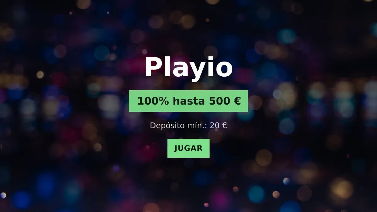 Playio casino — bono de bienvenida 100% hasta 500 € + 20 FS, pagos: Visa, Mastercard, Skrill, Neteller, Paysafecard
