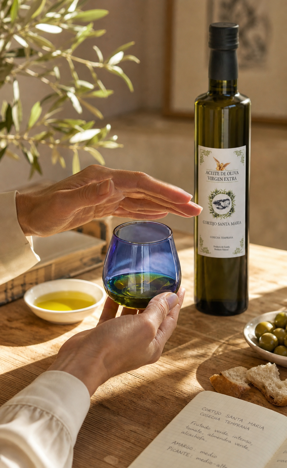 Cómo catar un aceite de oliva virgen extra en casa (sin ser sumiller)
