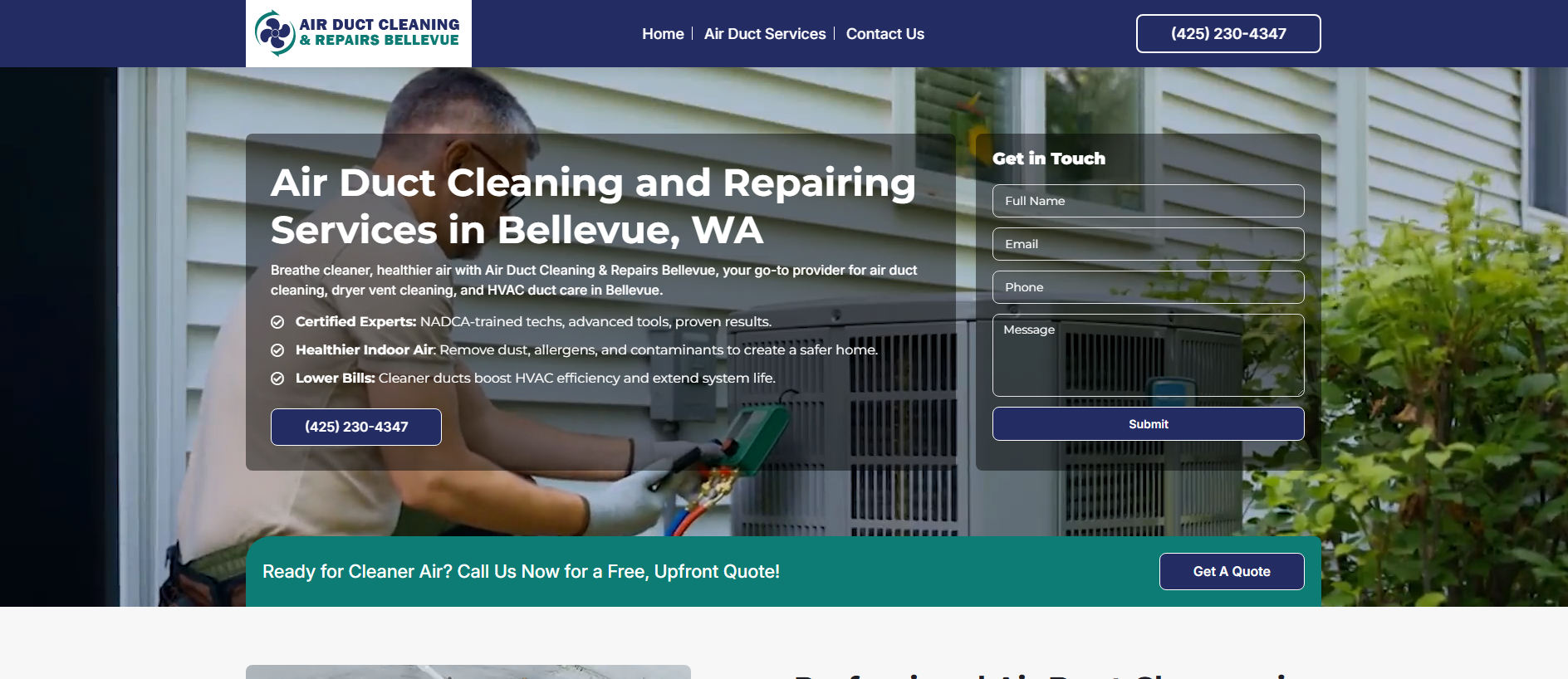 Stored capture of bellevueairductcleaning.com