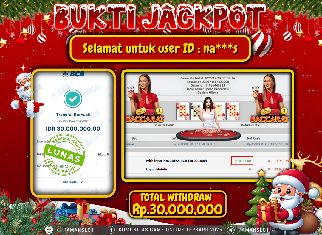PAMANSLOT JACKPOT Game Live Games PP-Baccarat Rp.30,000,000- LUNAS