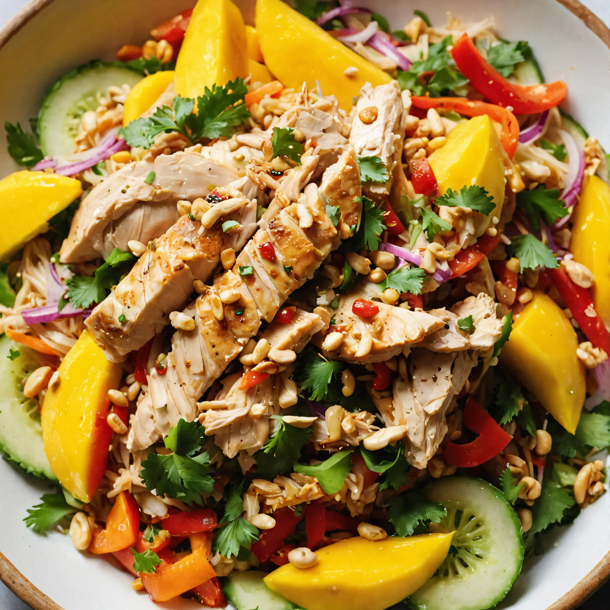 Thai Mango Chicken Salad Dish