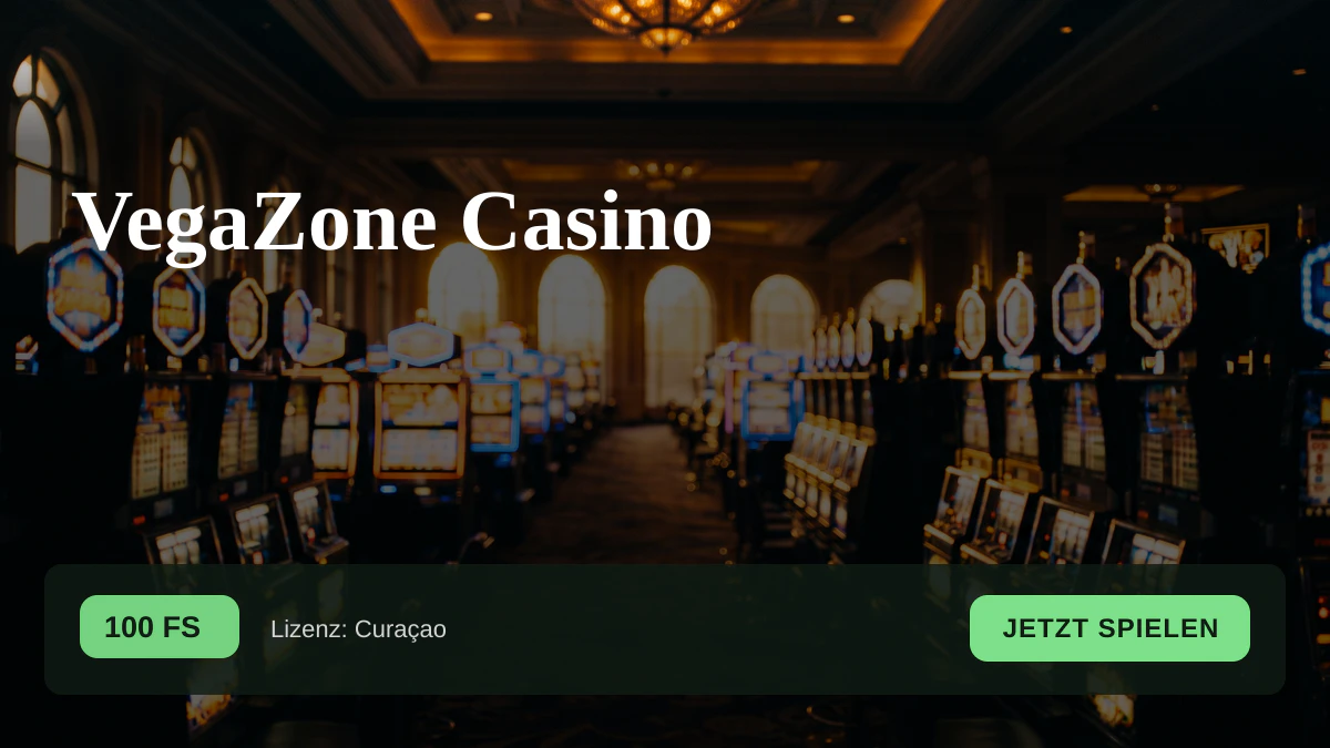 VegaZone Casino — Willkommensbonus 100% bis zu €500 + 100 FS, Zahlungen: Visa, Mastercard, Sofort, MiFinity, Bitcoin