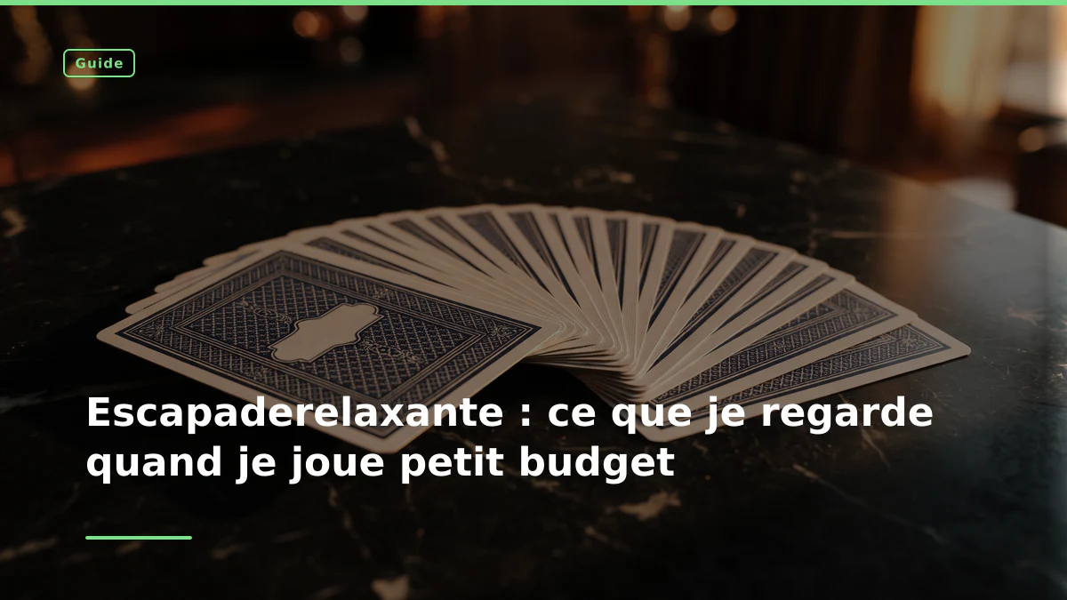 Escapaderelaxante : ce que je regarde quand je joue petit budget
