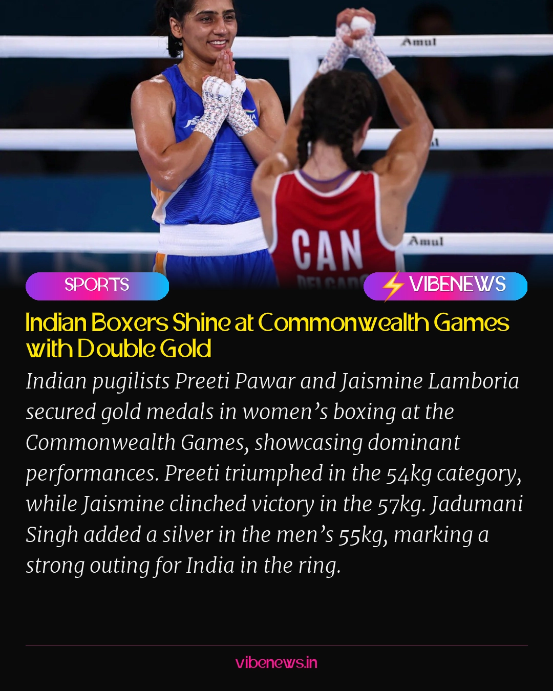 Indian Boxers Shine at Commonwealth Games with Double Gold