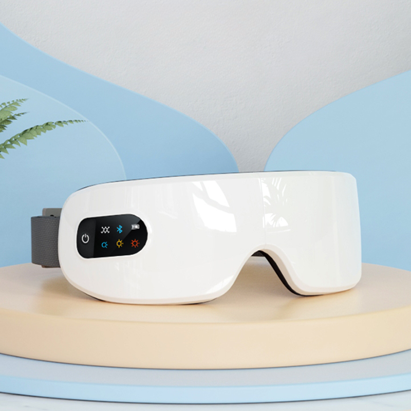 Masajeador de ojos con calor, música por Bluetooth, masaje vibratorio, masajeador de ojos plegable para aliviar la fatiga ocular, ojos secos y mejorar el sueño, regalo para el Día de la Madre