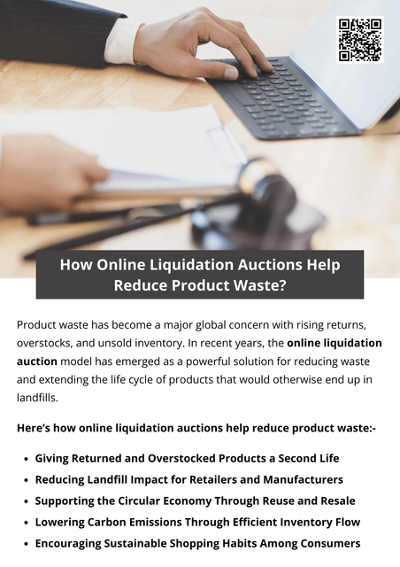 Online liquidation auctions help reduce product waste by giving returned, overstocked, and shelf-pulled items a second life. Through an online liquidation auction, products that might otherwise end up in landfills are resold to buyers and resellers, promoting reuse, sustainability, and responsible inventory management across the retail industry. To know more visit here https://www.auctionmasters.com/