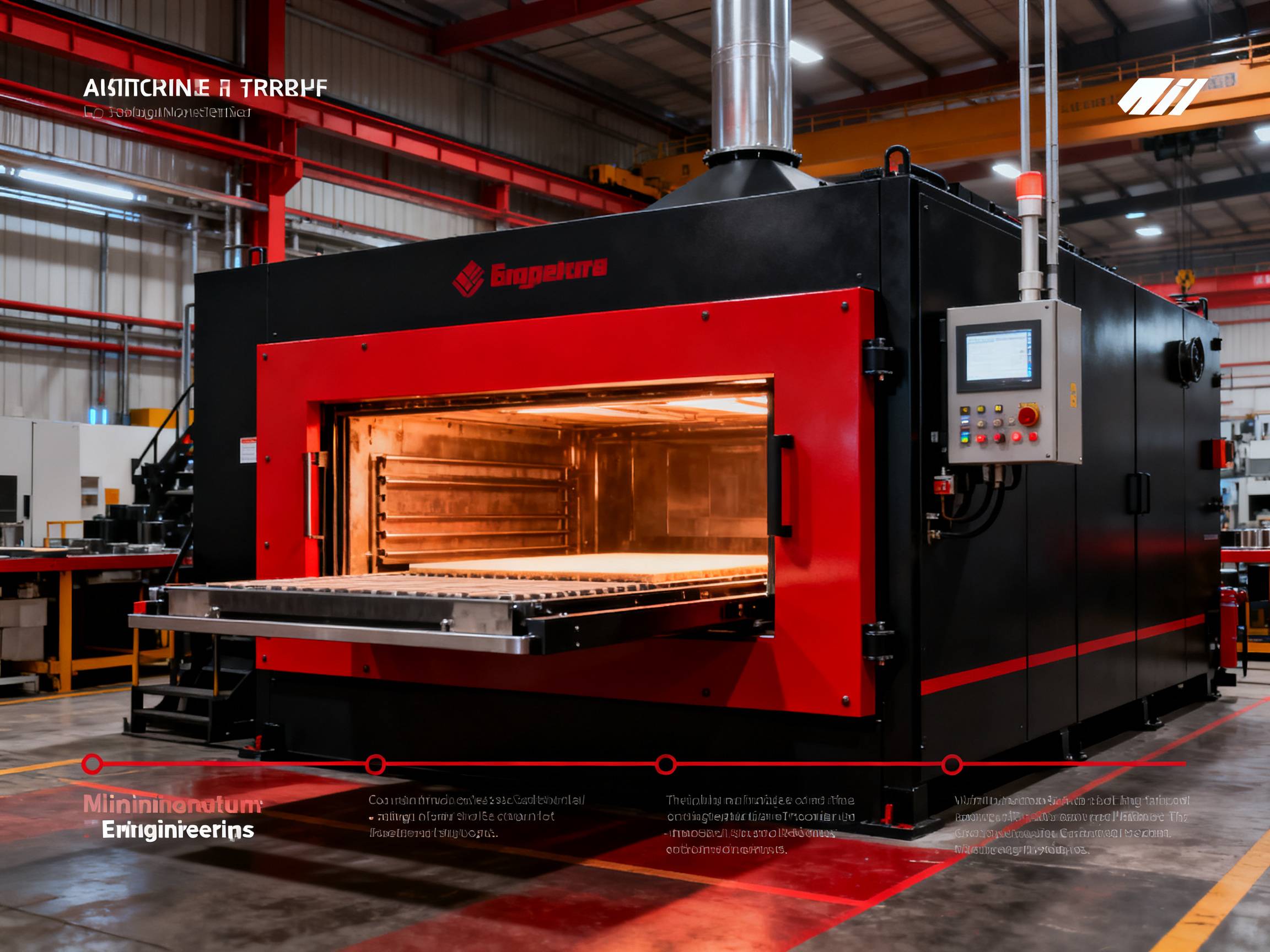Realistic industrial oven in a high-tech factory.
