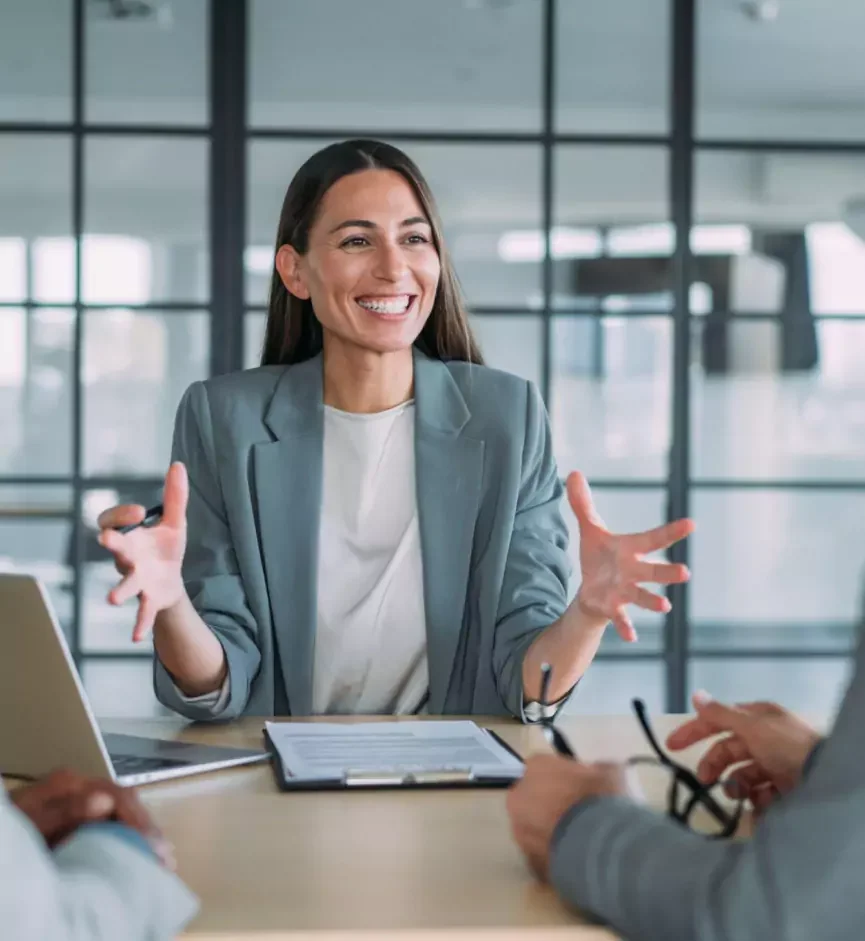 Advisors discussing financial services