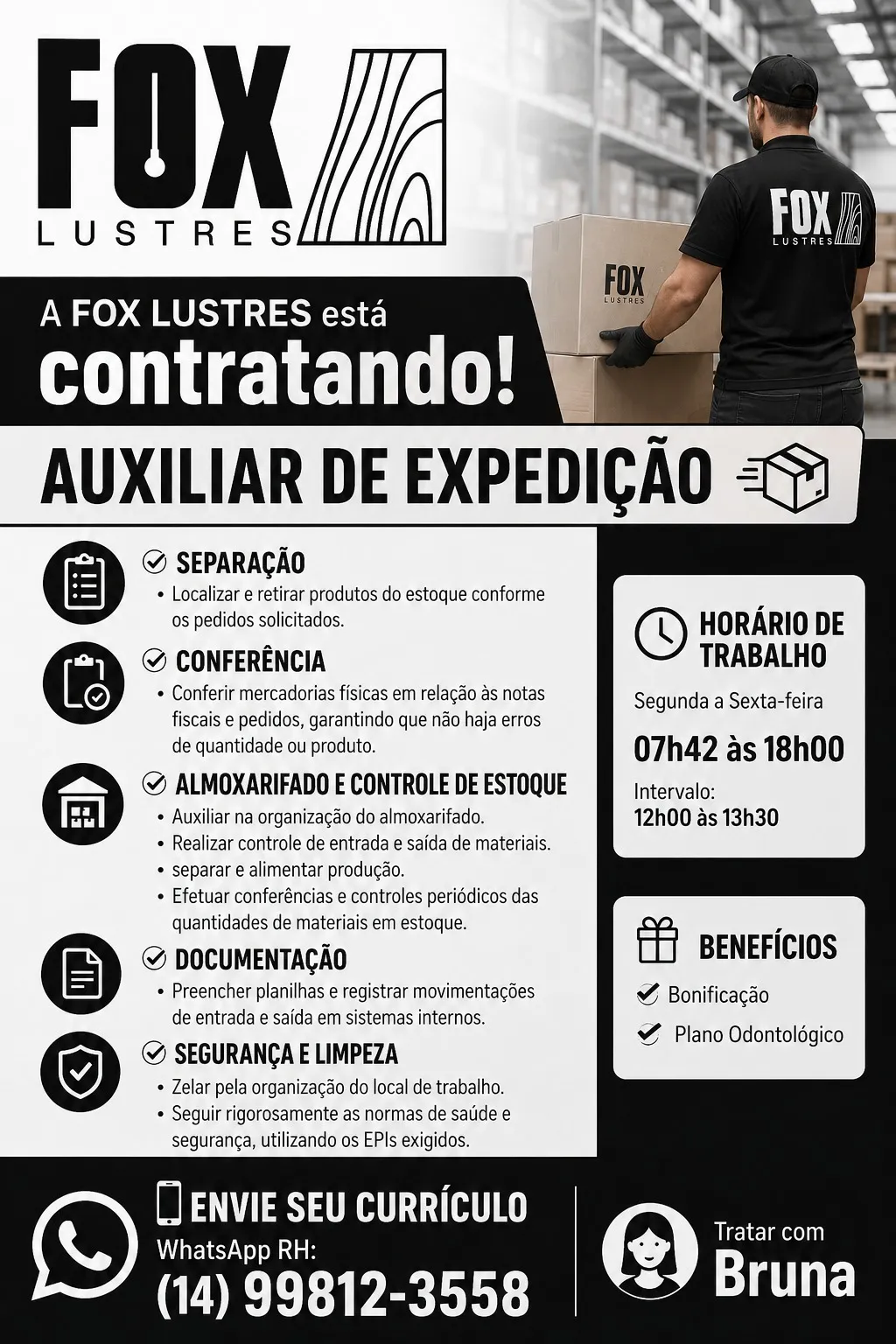 Auxiliar De Expedi&Ccedil;&Atilde;o Na Fox