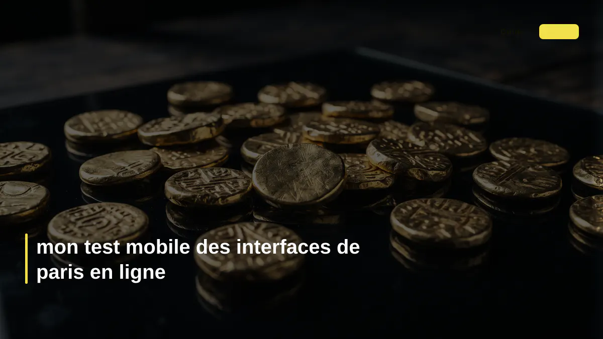 mon test mobile des interfaces de paris en ligne