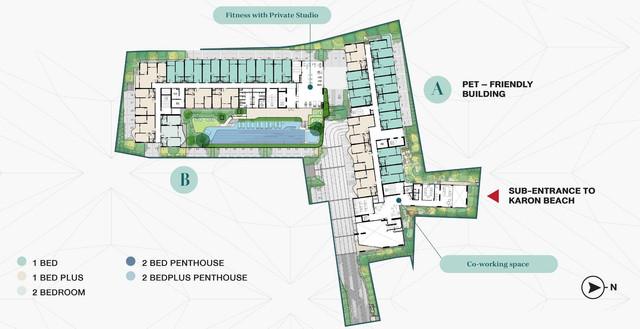 The Kuartz master plan, 2nd floor — buildings A and B