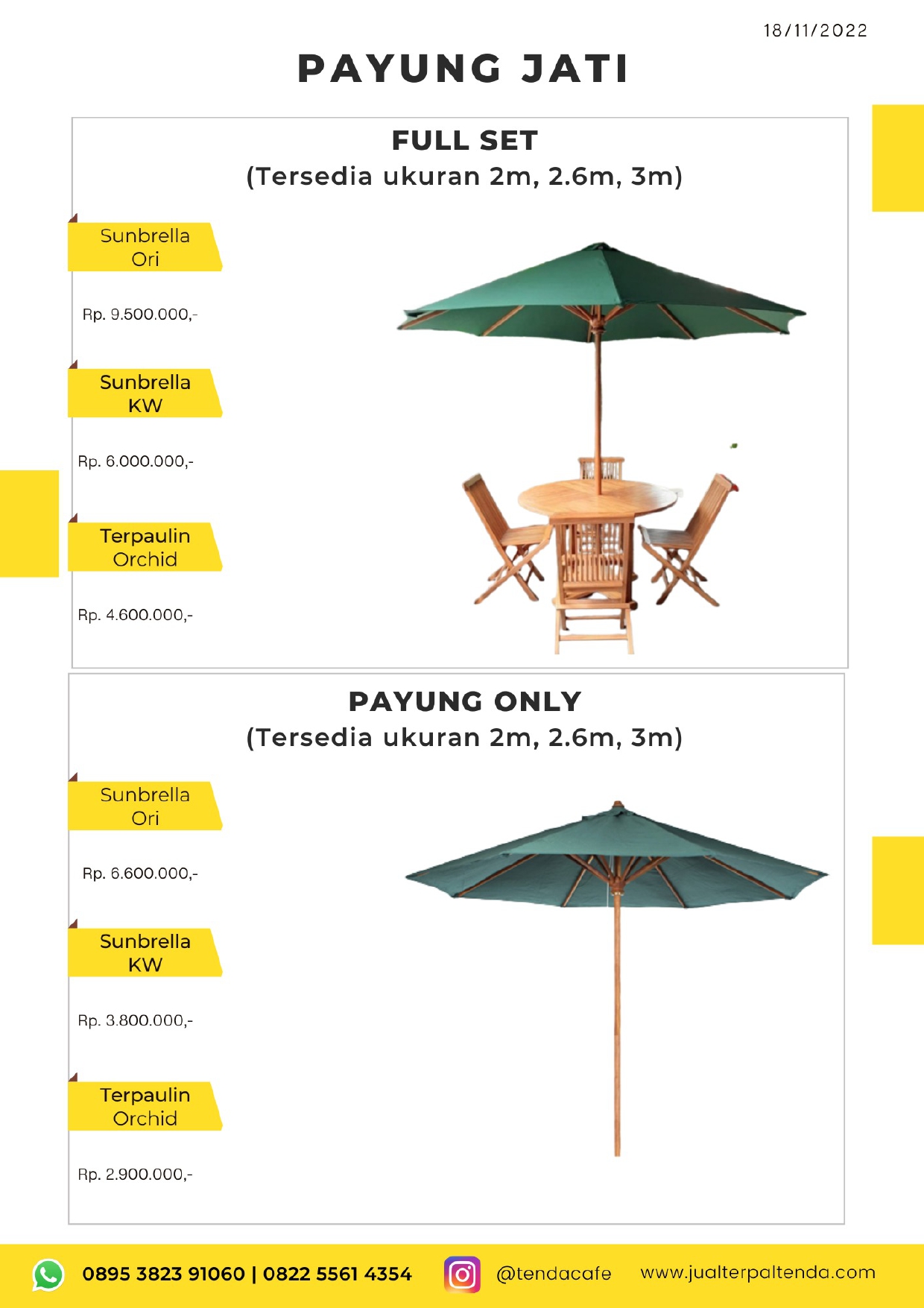 Pricelist Payung Jati (November)