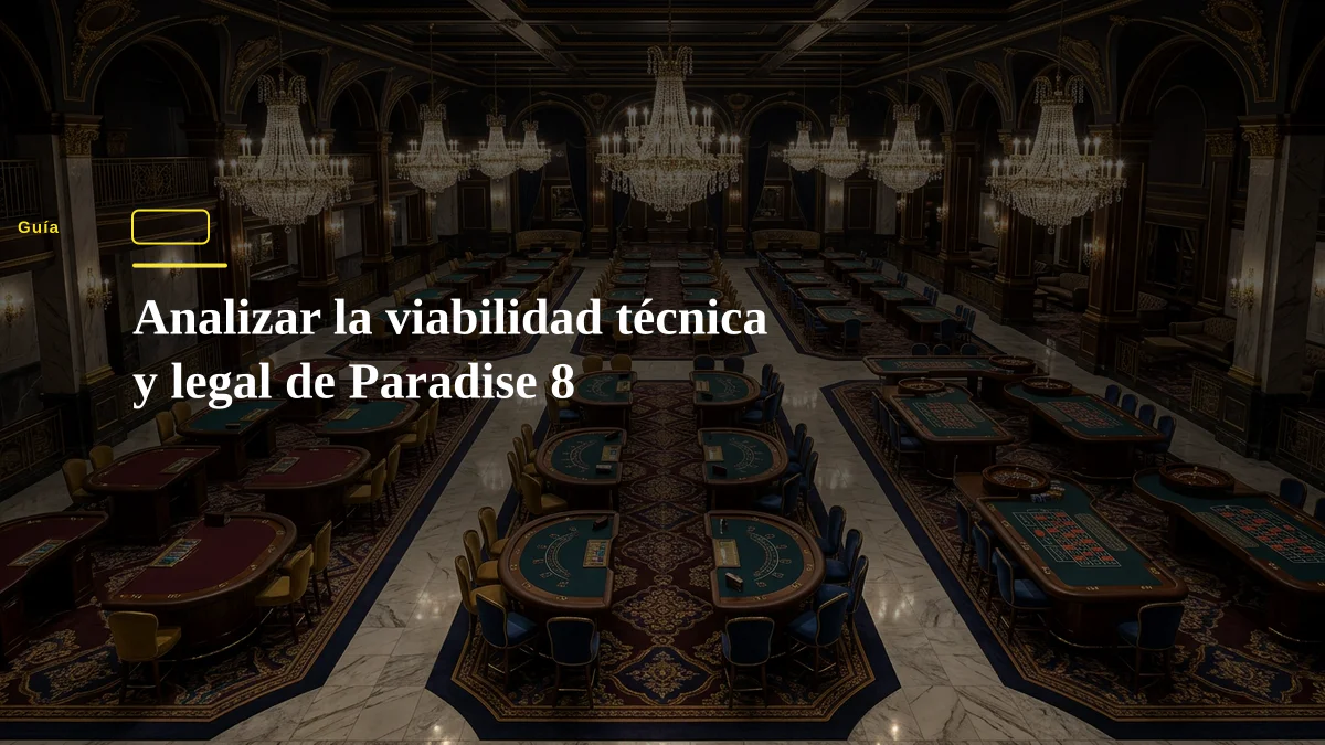 Analizar la viabilidad técnica y legal de Paradise 8