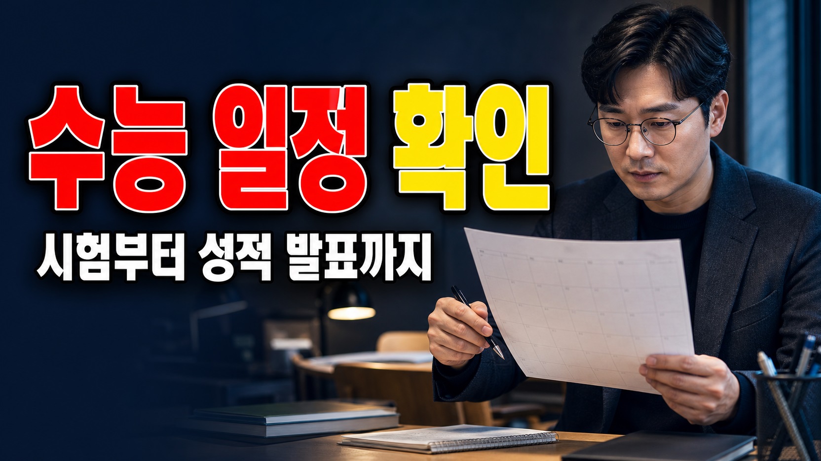 2027학년도 수능일 11월 19일|시험·성적 발표 일정 관련 핵심 정보를 상징적으로 보여주는 썸네일 이미지