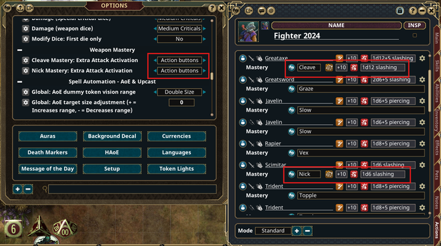 weapon mastery actions