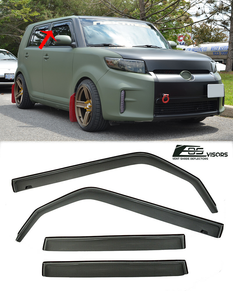 INCHANNEL Style Visor For 0815 Scion xB Smoke Tinted Vent Rain Guard